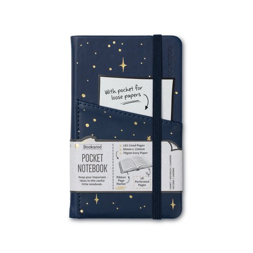 Bookaroo Moon & Stars Pocket Notebook (A6) book cover