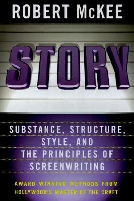 The cover of Story depicts the title text in purple against a white background and the subtitle in white against a purple background