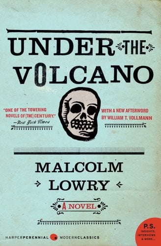 Under the Volcano by Malcolm Lowry book cover with a skull.
