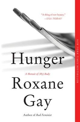 Book cover of "Hunger: A Memoir of (My) Body" with the prongs of a fork on a white background.