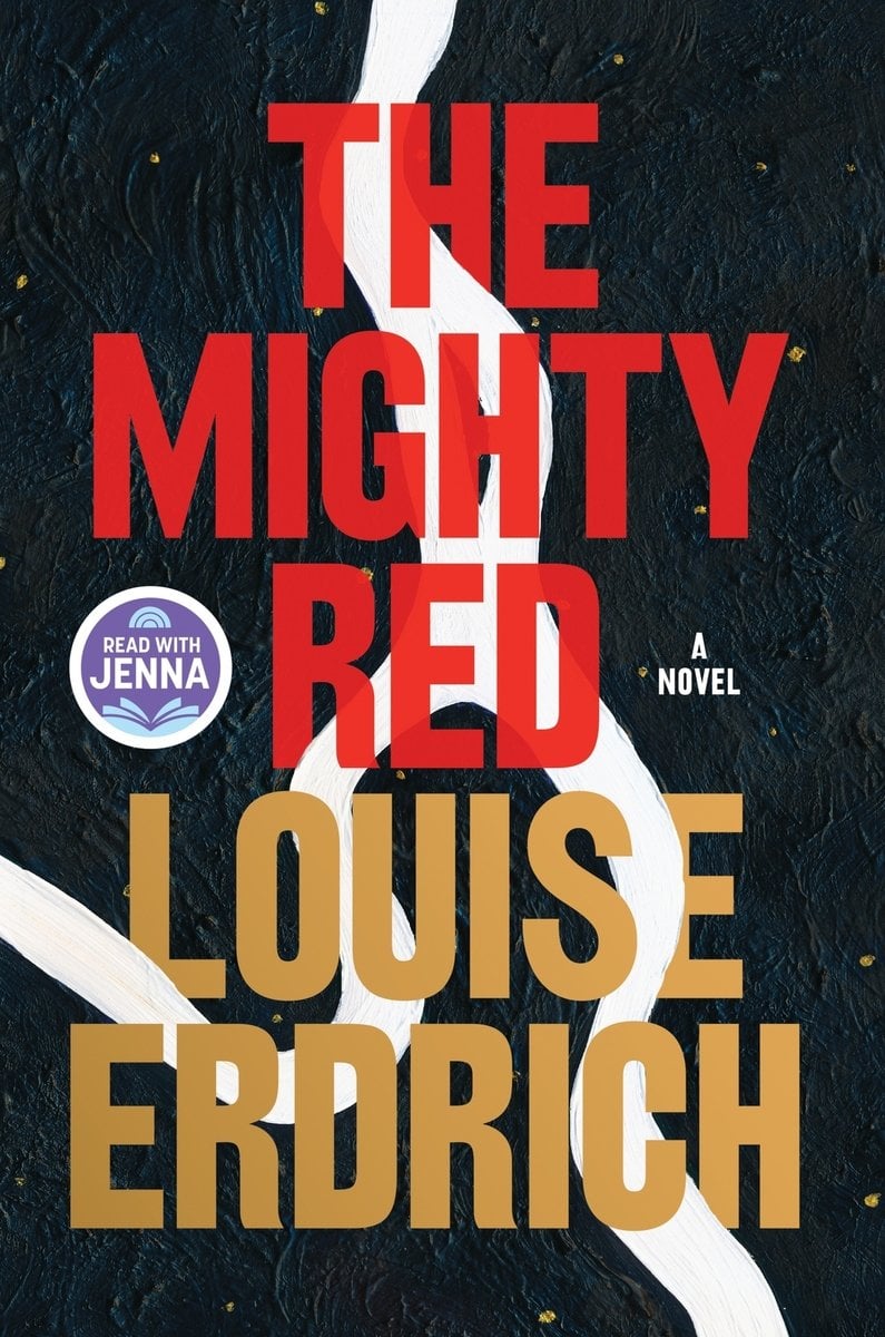 A white line cutting a black background in thirds. The title is in red, with the author's name in a gold/yellow.