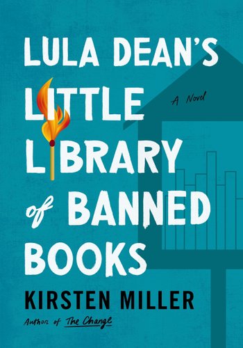 A Little Library with some books is placed against a blue background. A lit match is incorporated in the title.