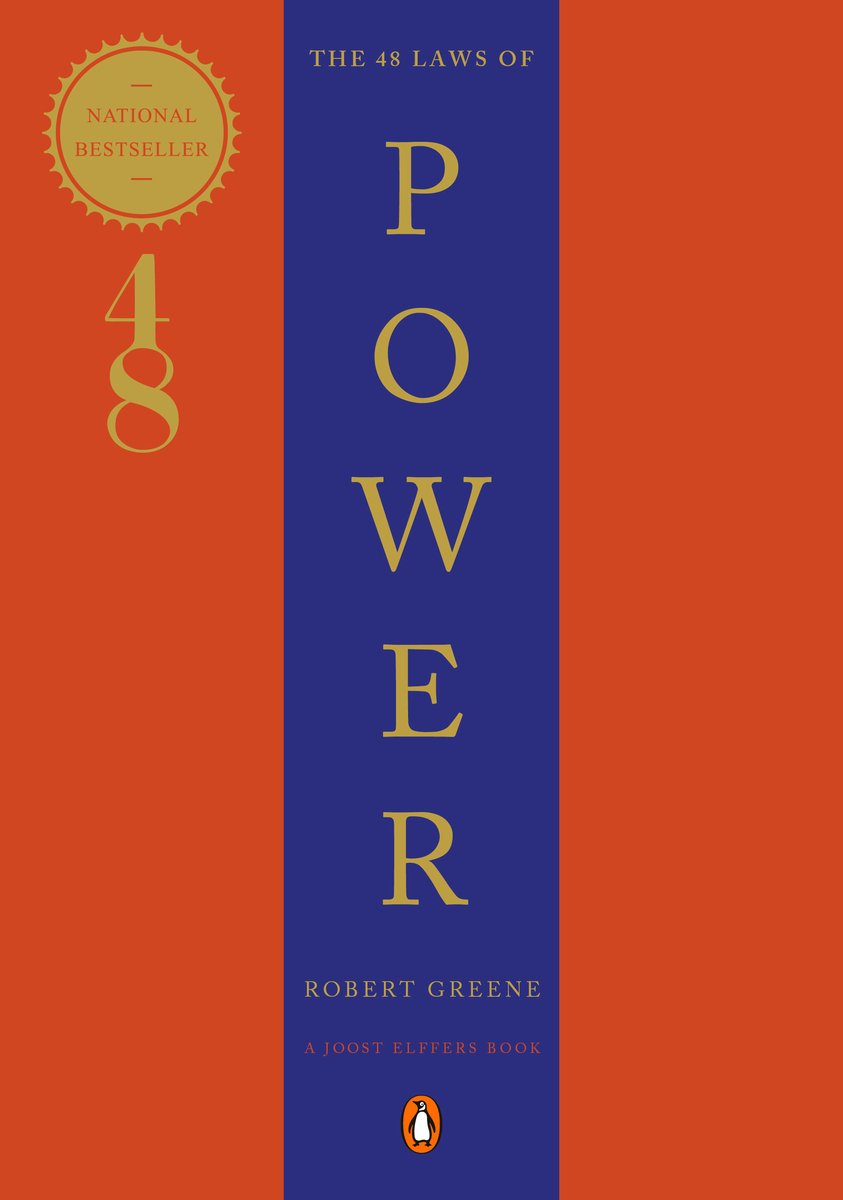 The 48 Laws of Power book cover with bold red and blue design.