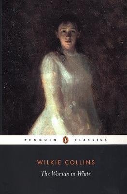A painting of a woman staring at the audience in a white dress. She appears frightened.
