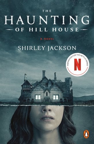 A grayish cover with a large house on top and half of a woman's face on the bottom. The windows of the house give the impression that they are the woman's eyes. The title and author's name are at the top in white lettering. The cover looks more eerie and gives off a gloomy emotion.