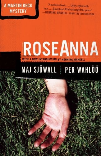 Roseanna by Maj Sjowall and Per Wahloo's book cover featuring a lifeless hand lying on the grass.
