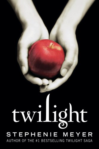 Twilight by Stephanie Meyer cover; pale white hands holding apple