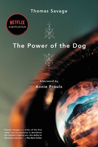The Power of the Dog by Thomas Savage. The cover is a closeup of an eye with a Western landscape reflected in it.