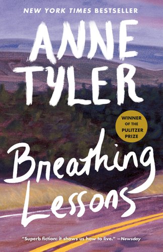 Breathing Lessons by Anne Tyler, book cover depicting keys and a smiley keychain.