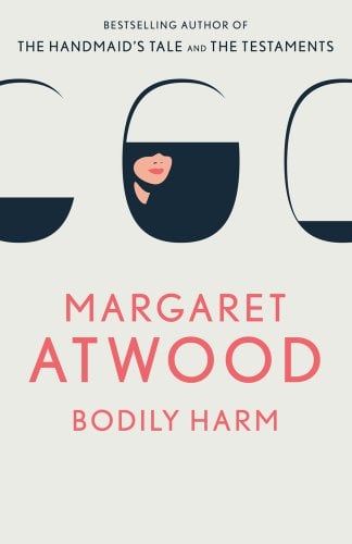 Bodily Harm cover by Margaret Atwood, woman looking out a plane window.