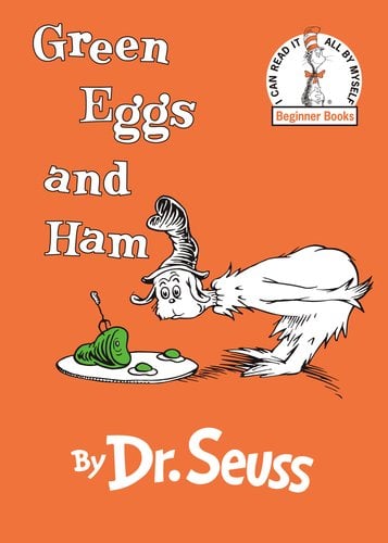 Green Eggs and Ham by Dr. Suess book cover.