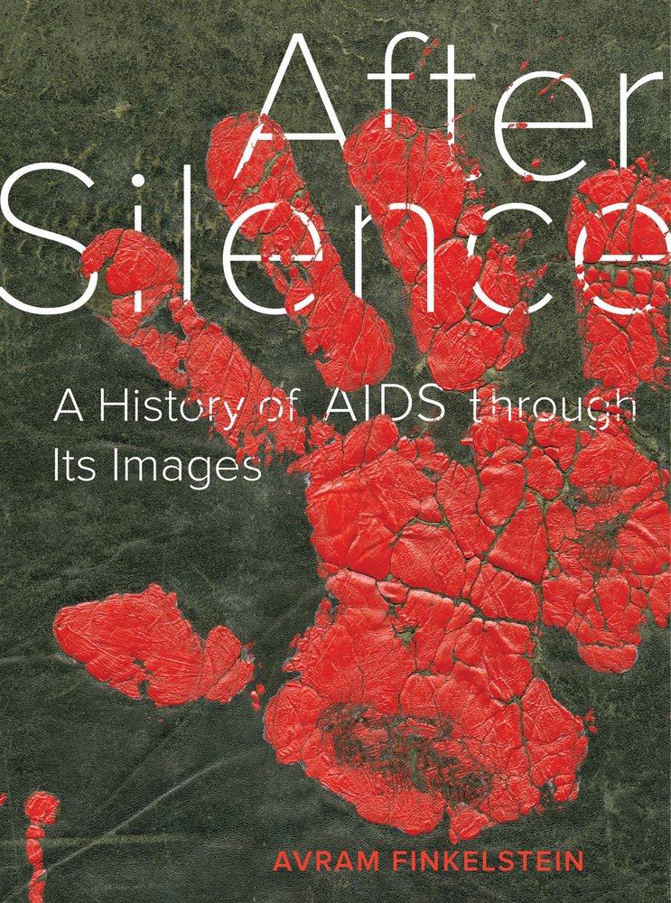 A red handprint on a gray background. The title, subtitle are in white with the author's name in red.