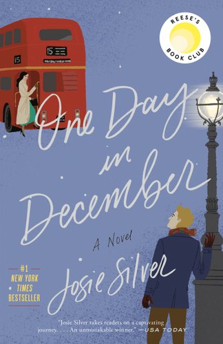 One Day in December with a woman getting onto a red bus while a man watches her from a streetlamp.