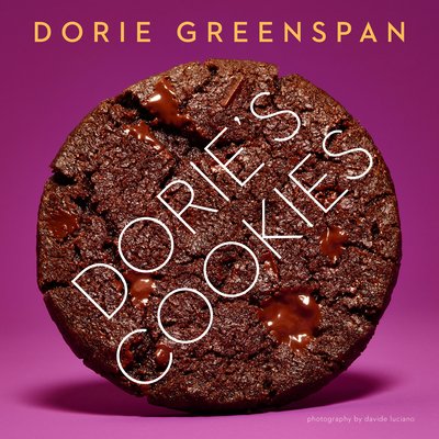 Dorie’s Cookies by Dorie Greenspan book cover featuring a large chocolate cookie.