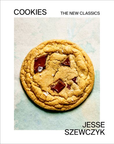 Cookies: The New Classics: A Baking Book by Jesse Szewczyk book cover featuring a large chocolate chip cookie.