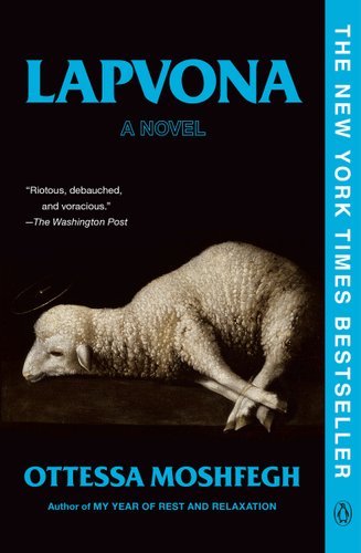 black background with a sheep running in the center
