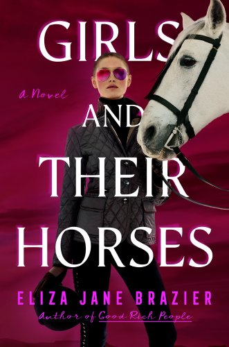 Girls and Their Horses by Eliza Jane Brazier, woman in black holding the reins of a white horse.