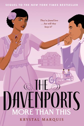 Book cover of "The Davenports: More Than This" with a well-dressed woman having her hand kissed by a well-dressed man with a purple background.
