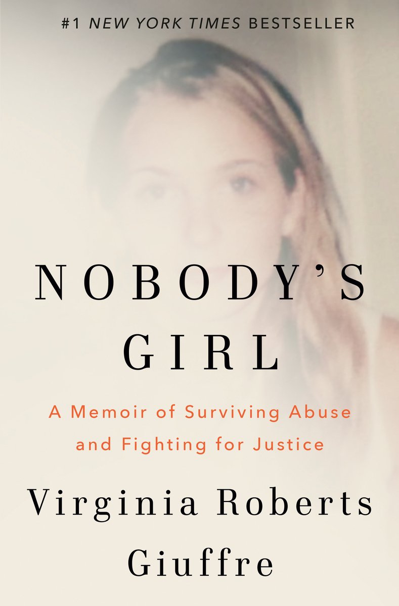 Nobody's Girl by Virginia Roberts Giuffre. The cover has a faded image of the author.