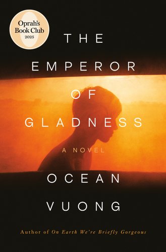 The Emperor of Gladness depicts a silhouette of man behind an orange shaded facade that looks to be smeared in the center and the rest of the page is covered in black