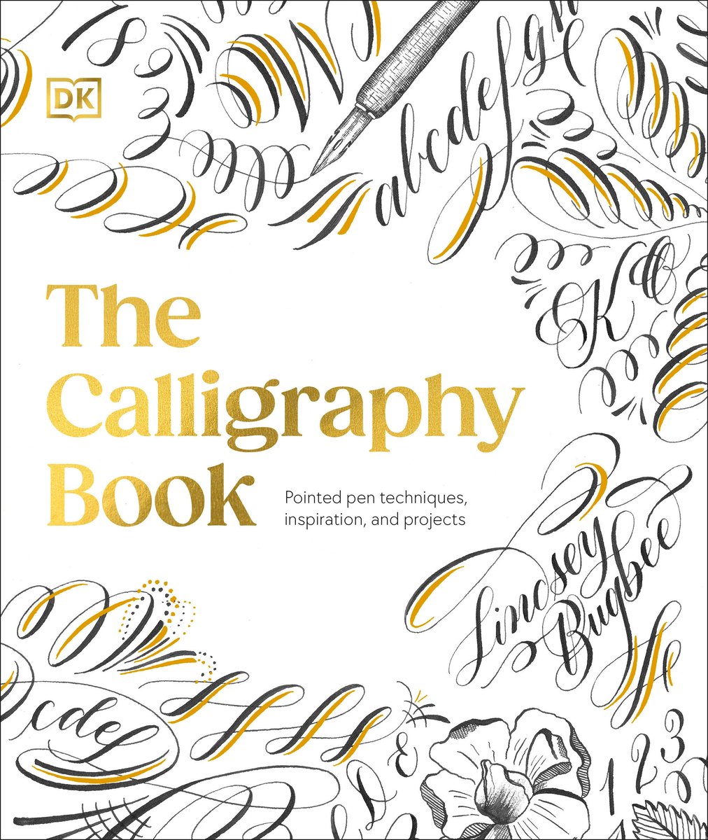 Book cover of The Calligraphy Book by Lindsey Bugbee.