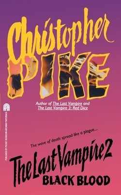 Black Blood by Christopher Pike, pink book cover with a woman's face merged in the title.