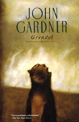 Book cover of Grendel by John Gardner, depicting a creature with its profile facing up, mouth wide-open.