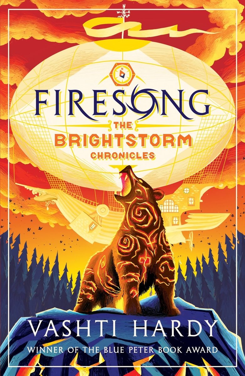 Front cover of Firesong by Vashti Hardy, illustrated by George Ermos