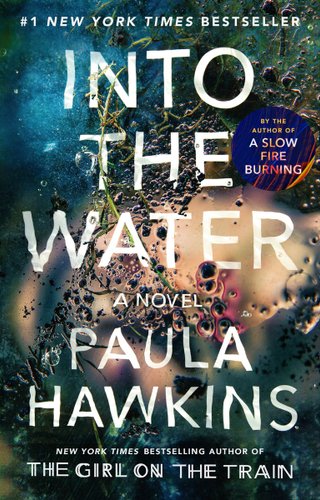 The word Into The Water set in front of a background zoomed in onto water droplets.
