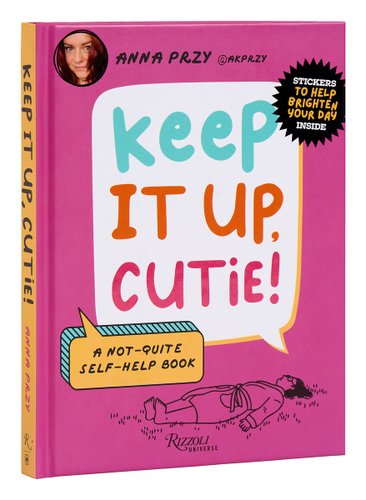 Quote bubble on a pink cover.