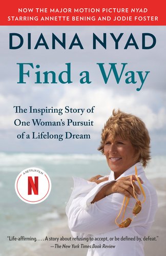 Find a Way book cover depicting a woman in a white button up shirt holding goggles before an ocean beach.