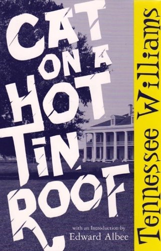 A cover with the title in large, white letters set against a black and white background of a manor beside a tree and a grassy lawn. The author's name is in black letters running down the rightside border set against a yellow background.