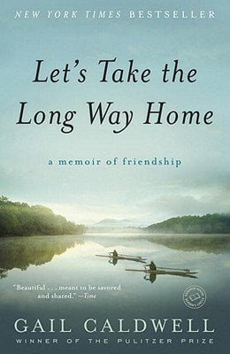 book cover of Let's Take the Long Way Home with photo of a river and two canoes