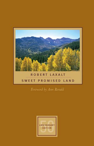 Sweet Promised Land by Robert Laxalt, book cover, sienna brown of the Nevada mountains and forests.