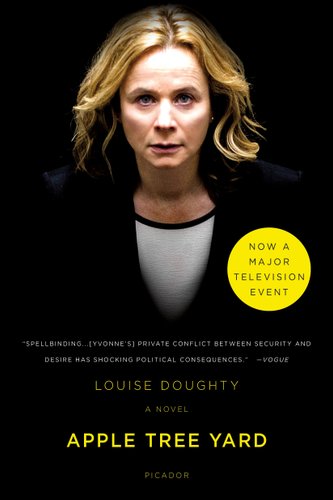 'Apple Tree Yard' book cover showing a blonde woman against a black background