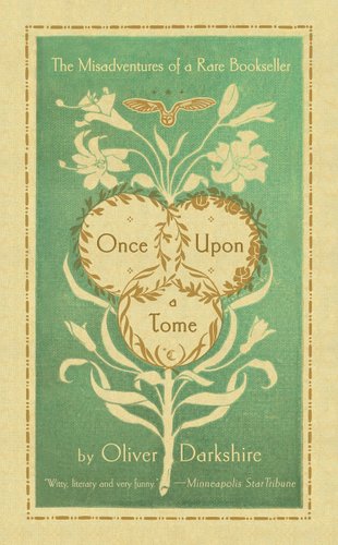 Once Upon a Tome book cover by Oliver Darkshire. A golden owl flies above a round yellow flower with three buds on a green backdrop.