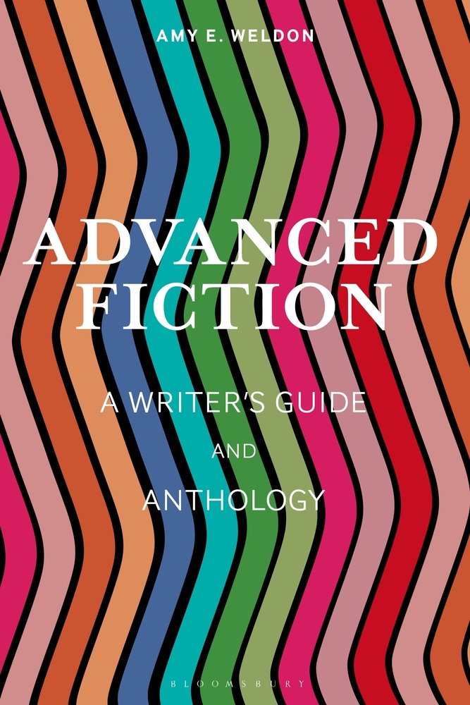The cover of Advanced Fiction depicts a vertical zigzag stripe pattern with each stripe a different color.