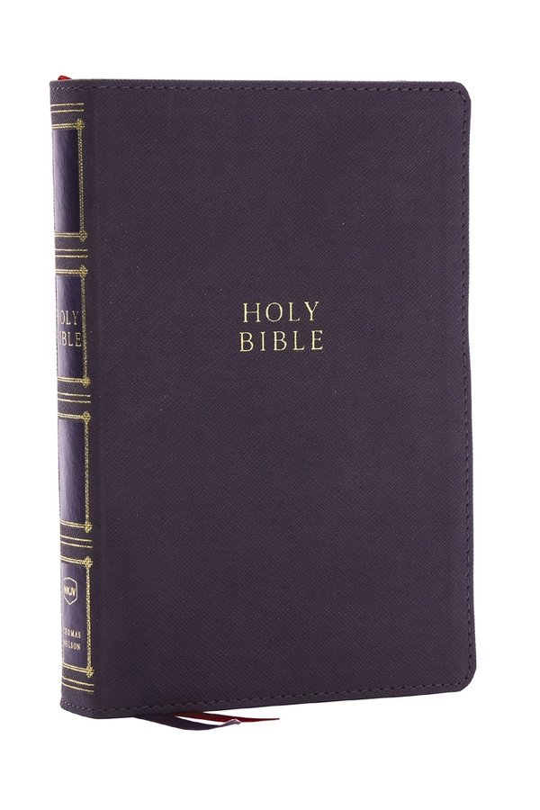 Nkjv, Compact Center-Column Reference Bible, Gray Leathersoft, Red ...