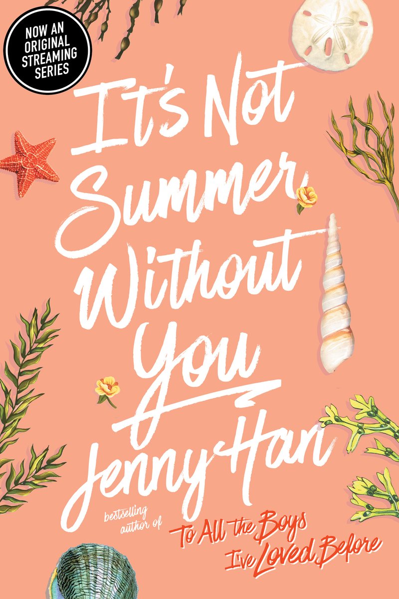 It's Not Summer Without You by Jenny Han young adult book cover depicting seashells on a peach background.