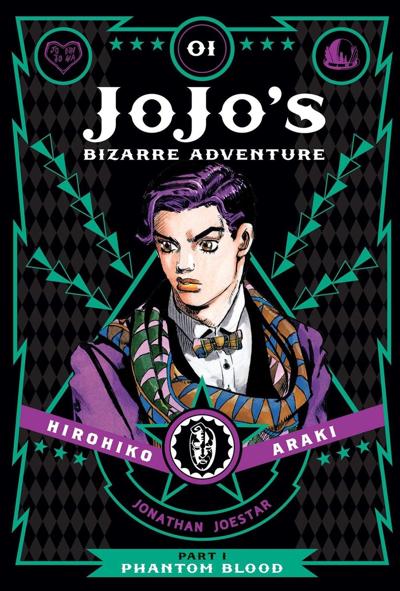 Book cover of the manga 'Jojo's Bizarre Adventure' by Hirohiko Araki, Volume 1 of part 1 Phantom Blood.