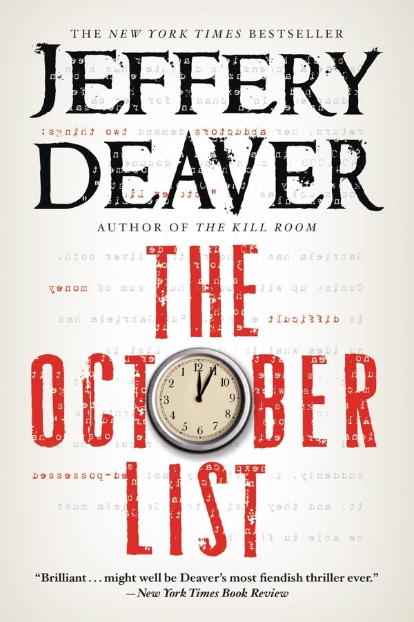 The October List a book by Jeffery Deaver New York Times Bestselling ...