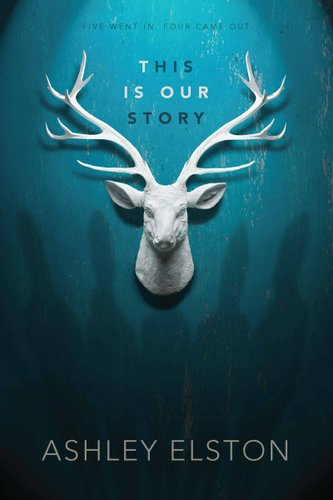 This Is Our Story book cover; an all blue cover with a white stag hanging on it with shadows coming over it