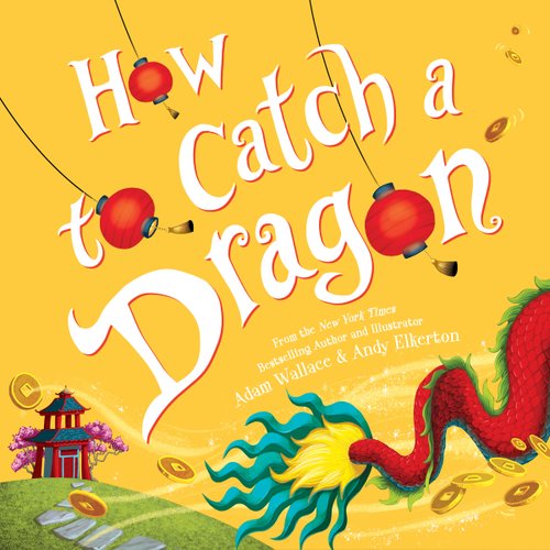 Red dragon tail and lanterns, as well as a house or temple in the far background.