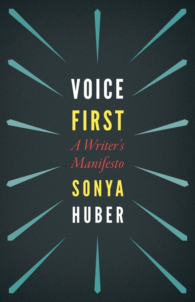 The cover of Voice First depicts a black background with the title in white and yellow surrounded by light blue lines