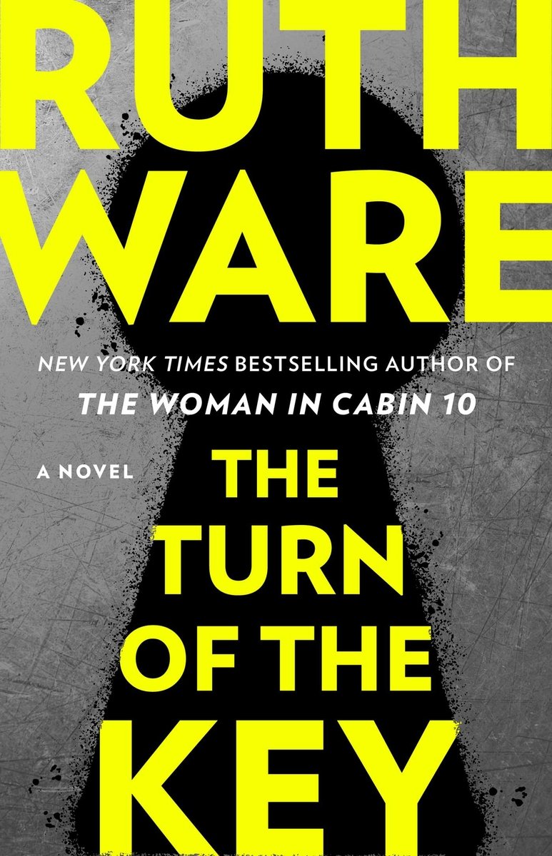 Cover of The Turn of the Key by Ruth Ware. Metal background with a key hole zoomed in, in the center.