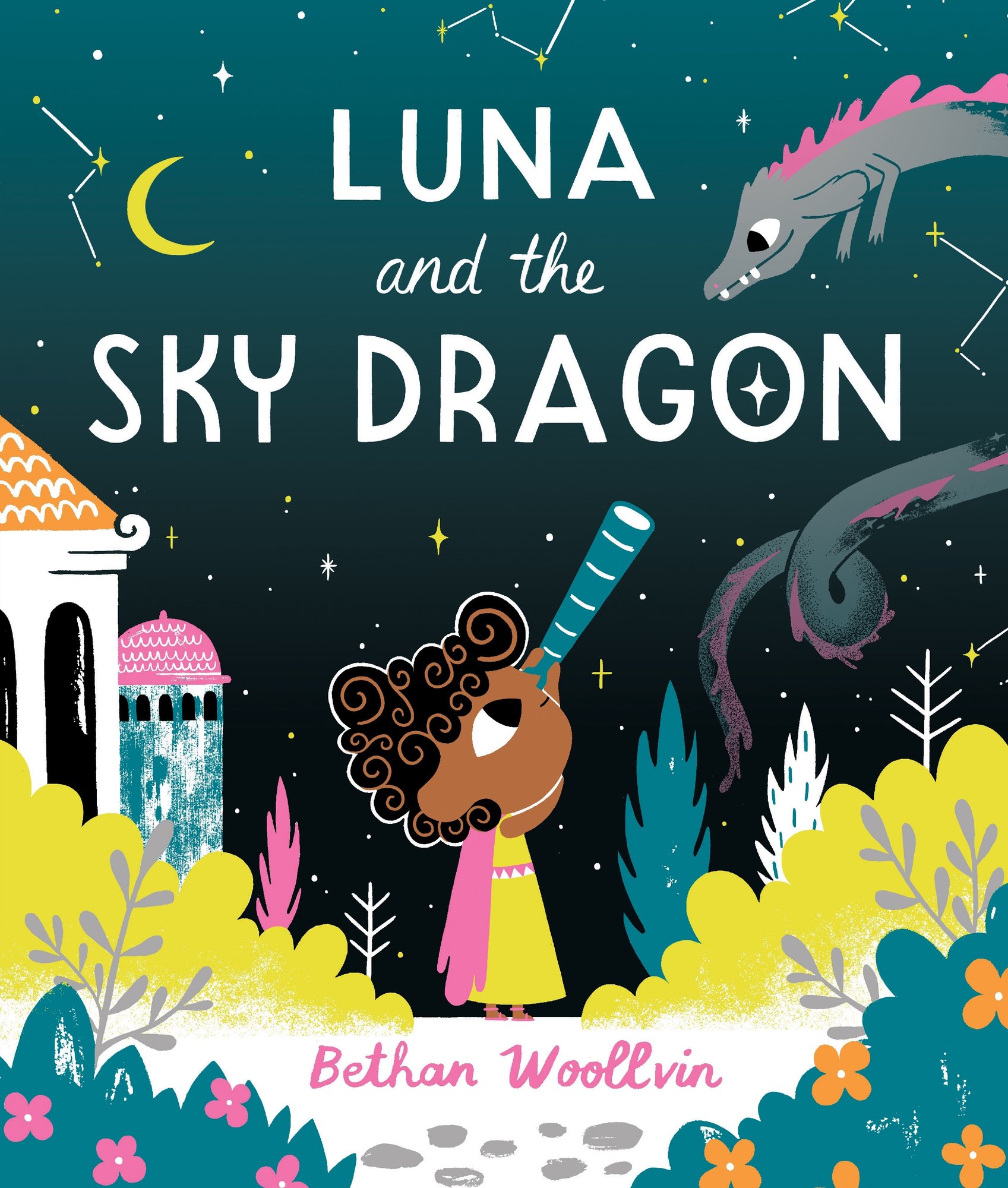 Front cover of Luna and the Sky Dragon by Bethan Woollvin, illustrated by Bethan Woollvin