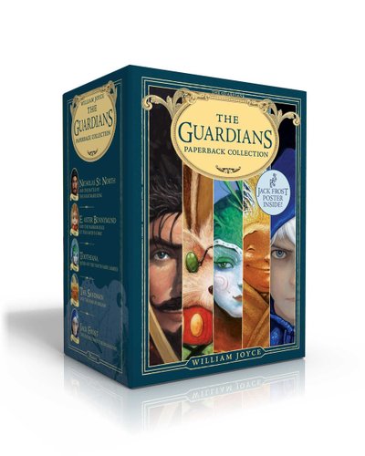 "The Guardians of Childhood" by William Joyce book collection of the series with the package showing slides of each of the Guardians' faces.