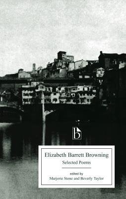 the Selected Poems of Elizabeth Barrett Browning book cover depicting a black and white picture of a city line on water.