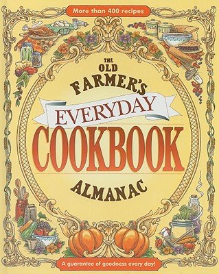 Various food items decorate the books cover in pale colors. The title sits in the center in orange and white and brown lettering. The background is a pale yellow shade.