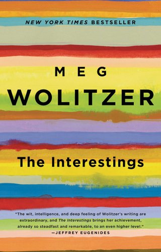 colorful striped book cover of The Interestings